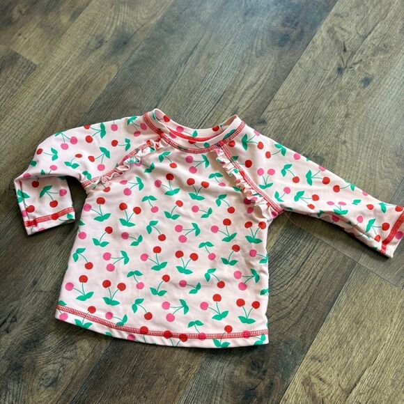 Starting Out Cherry Print 2 piece swimsuit Rashgaurd & ruffle bottom see INFO - Picture 5 of 8